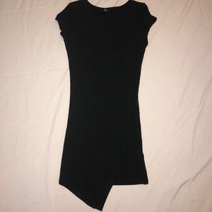 Black Bodycon Asymmetrical Dress